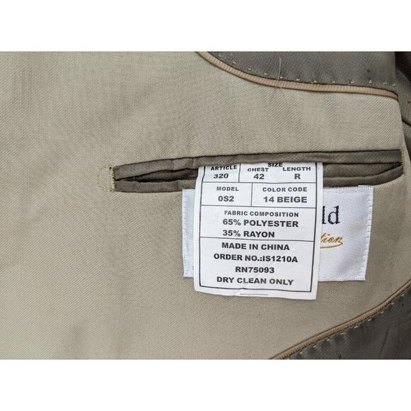 Angelo Rossi Men's Blazer Size 42R Beige Sport Coat Jacket - Picture 16 of 16